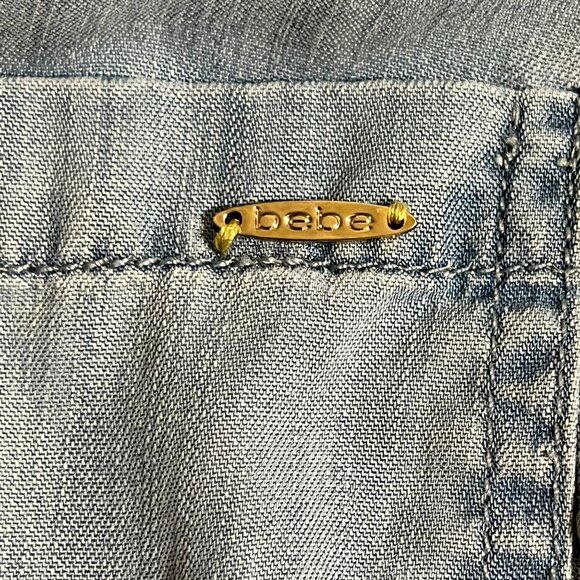 BEBE BLOUSE DENIM BUTTOM DOWN SIZE S - Picture 12 of 16